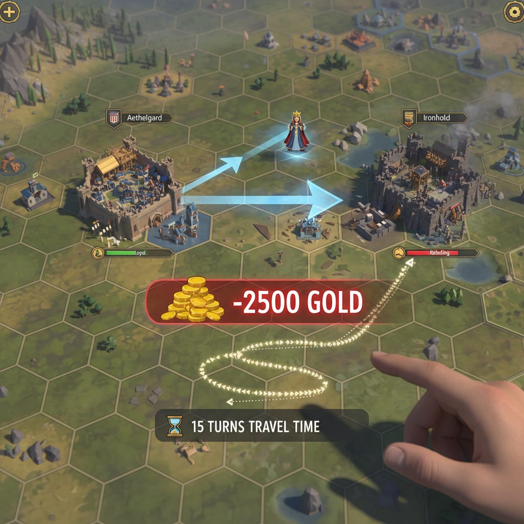 civ 6 what if moving a governor to a new city cost gold and took multiple turns