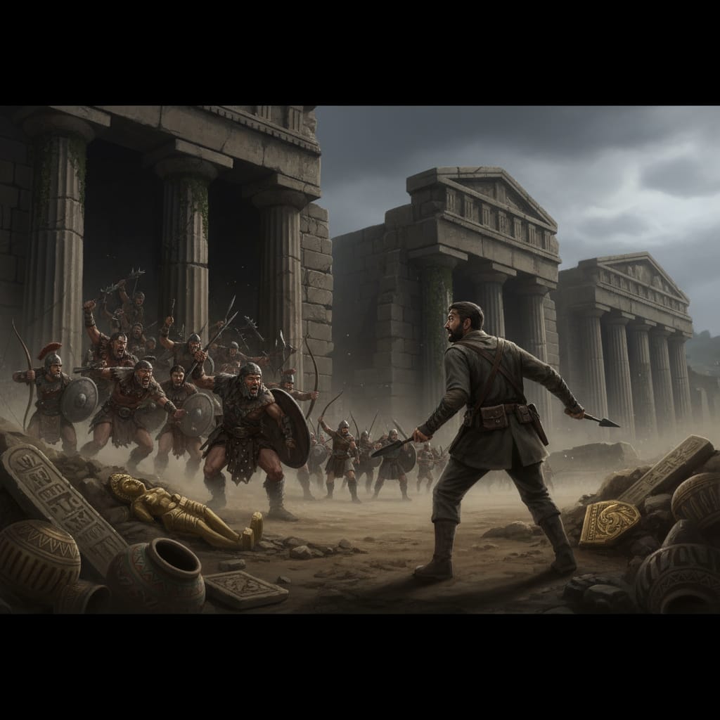 what if all archaeological sites contained barbarians guarding them in civilization 6